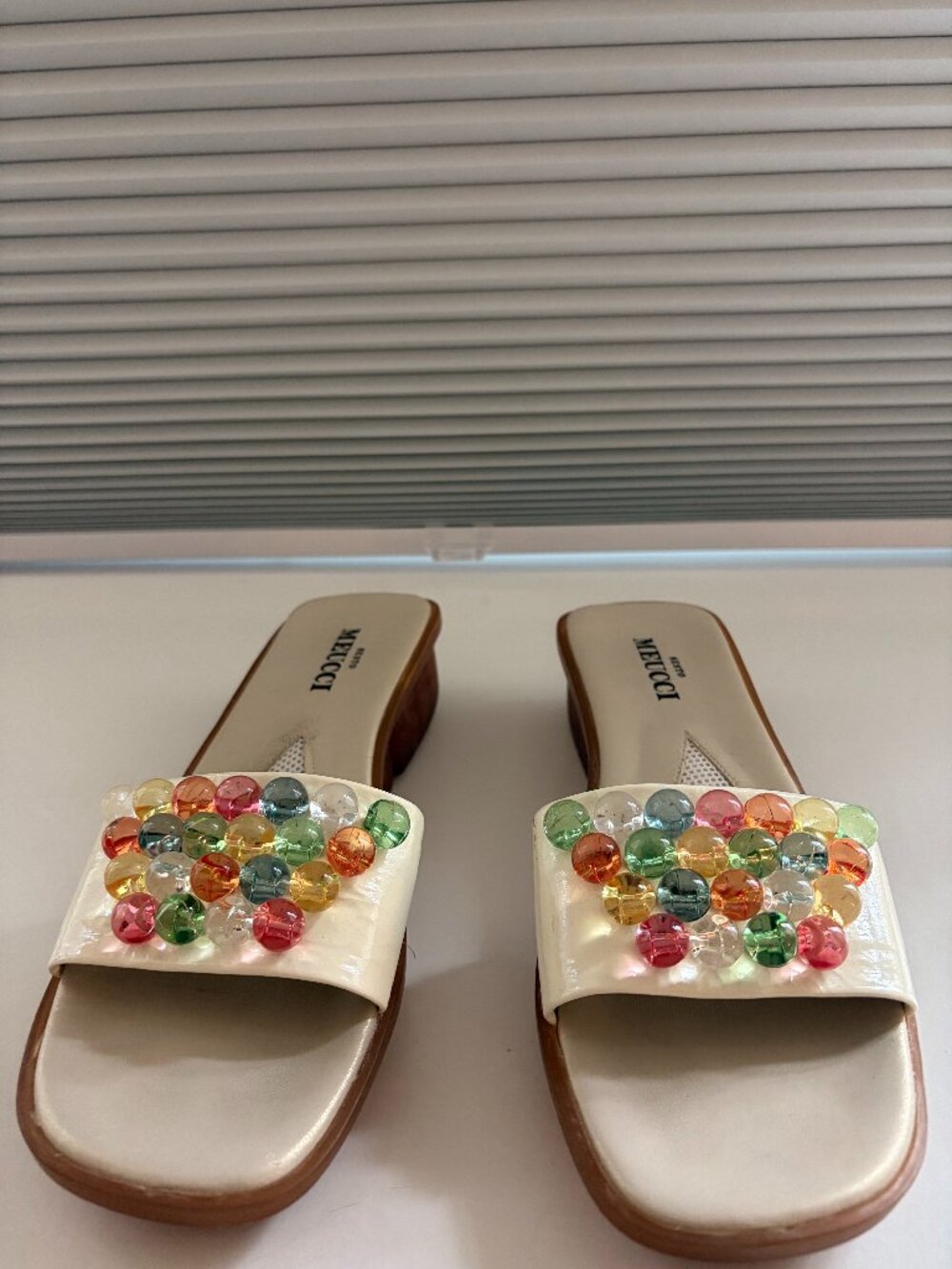 Sesto Meucci White Bubble Sandals with Foot Support
